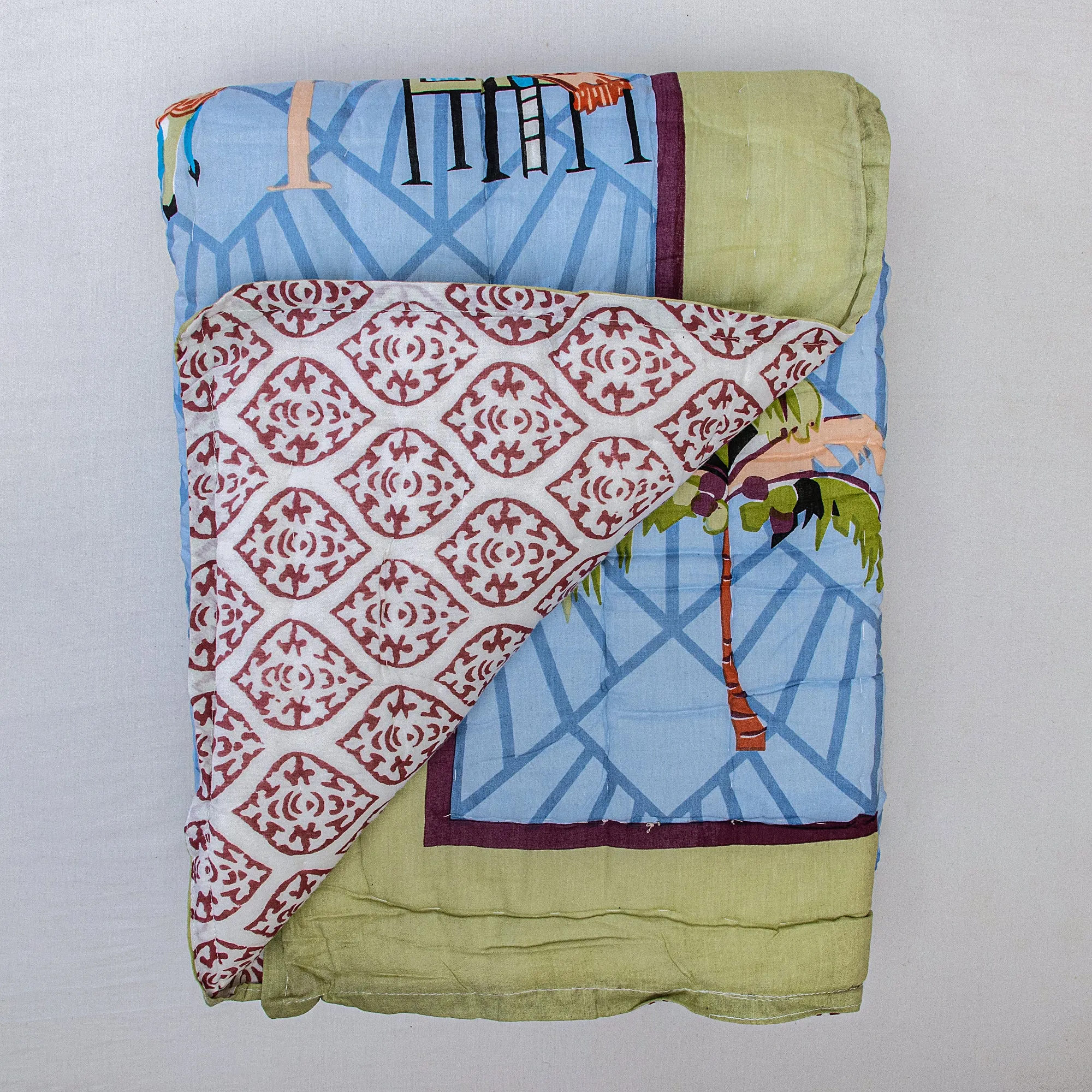 Handmade Animal Print Cotton Small Baby Blanket