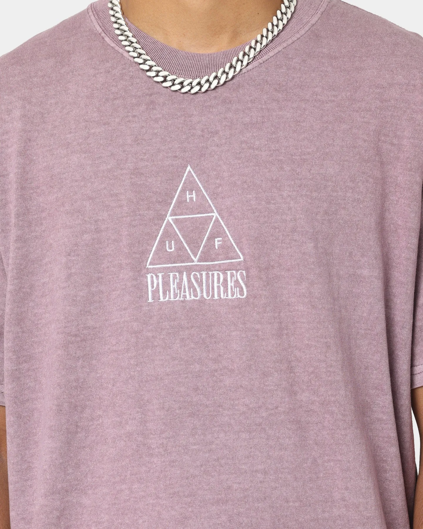HUF X Pleasures Dyed Short Sleeve T-Shirt Purple
