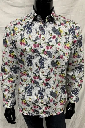 John Lennon Mens Hampshire Paisley Shirt - White