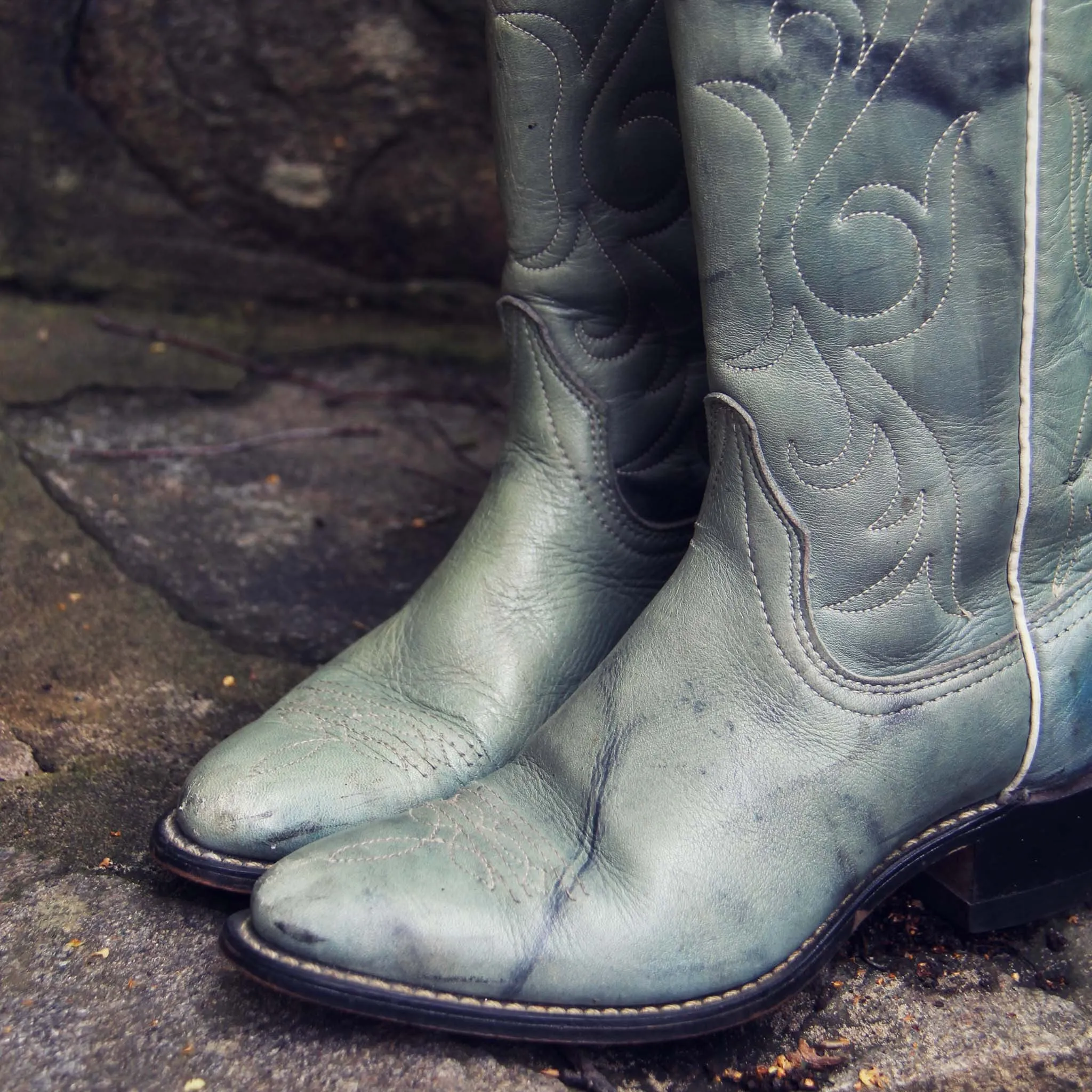 Misty Morning Vintage Cowboy Boots