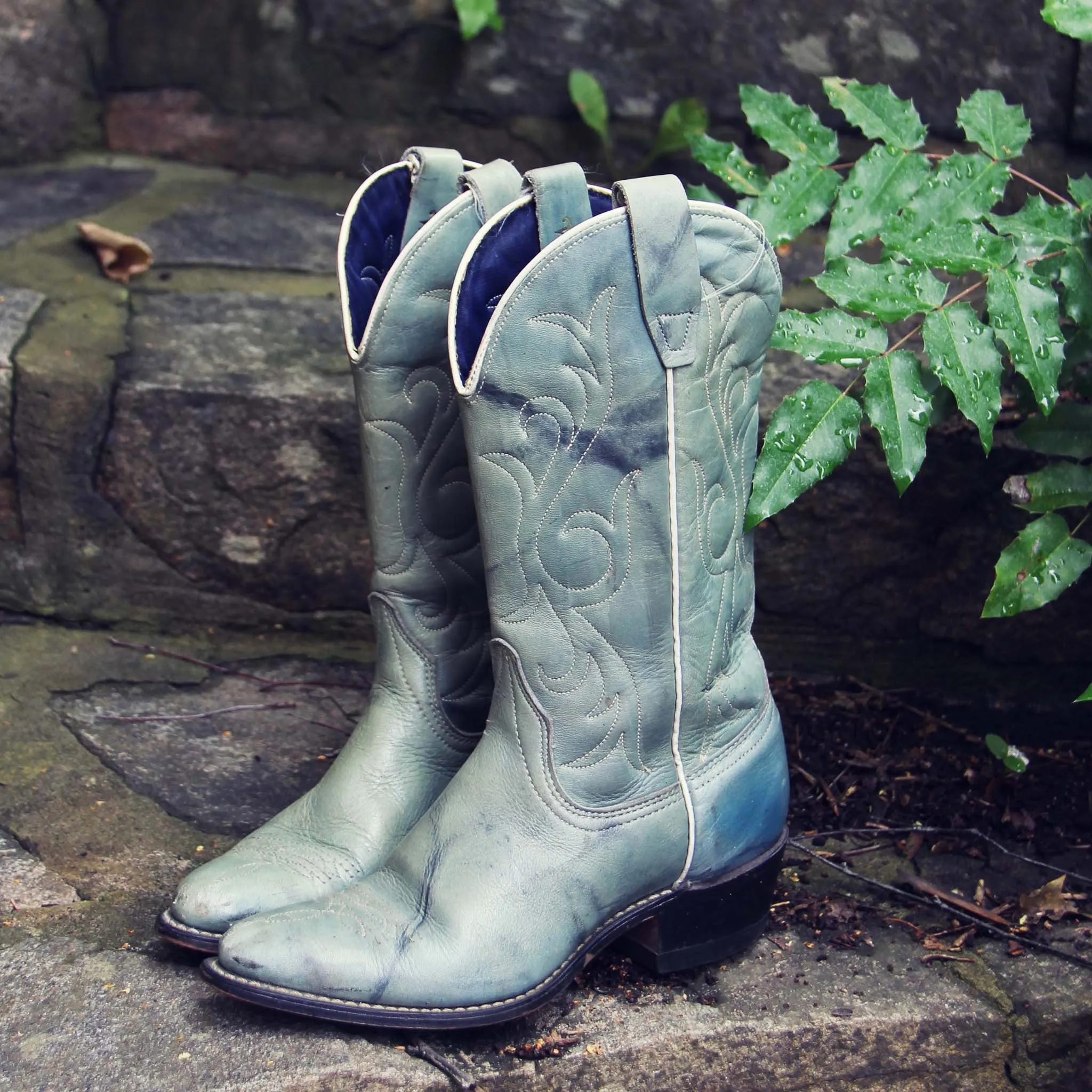 Misty Morning Vintage Cowboy Boots