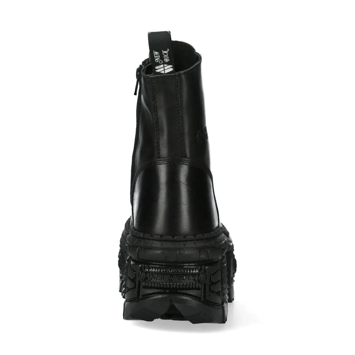 New Rock Boots Punk WALL083C-S5 Unisex Metallic Black Leather Platform Gothic EMO