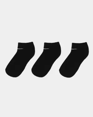 Nike Kids' Basic Pack No Show Socks 3 Pack Black