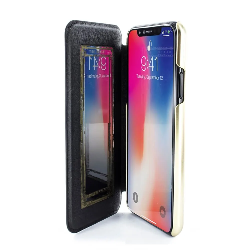 [OPEN BOX] TED BAKER Mirror Folio Case Malibai Chelsea Black For iPhone XS/X