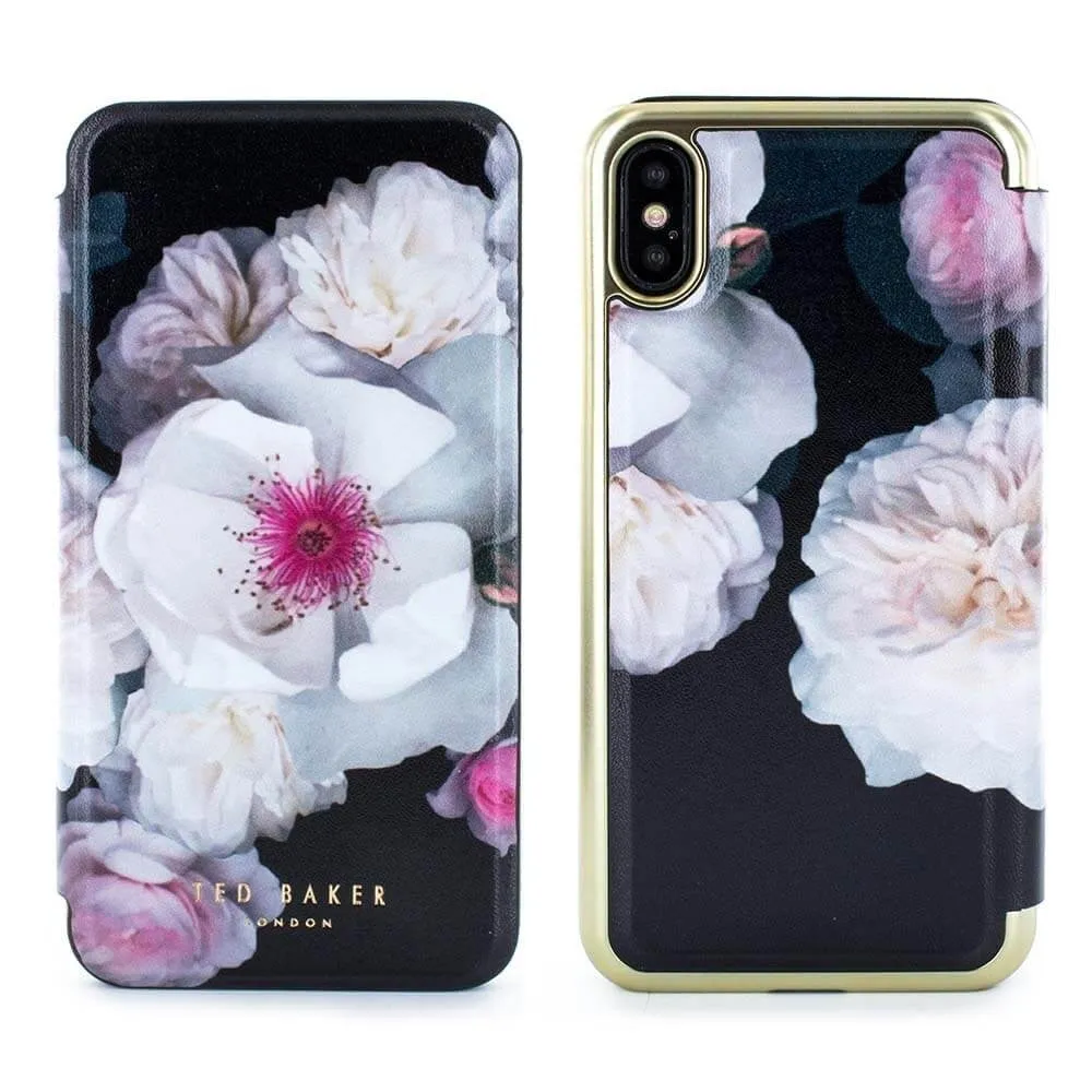 [OPEN BOX] TED BAKER Mirror Folio Case Malibai Chelsea Black For iPhone XS/X
