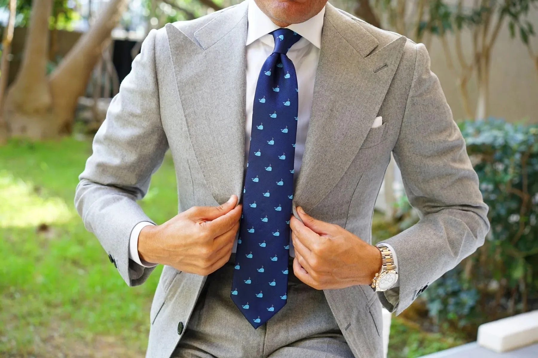 OTAA - Whale Tie - Navy Blue with Aqua