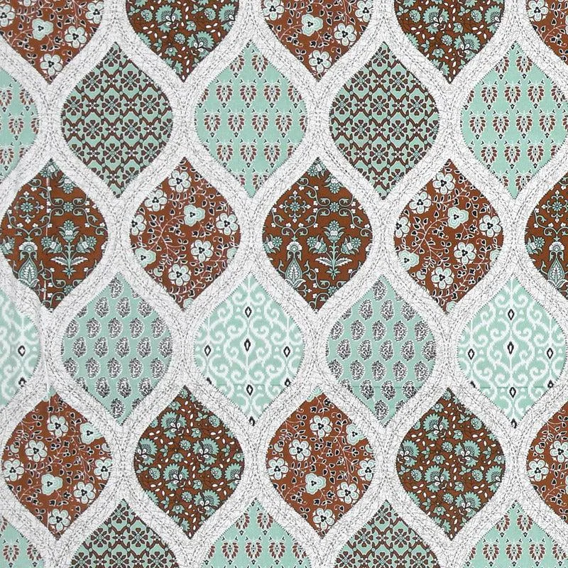 Sapphie Ethnic Bedsheet - Green & Brown