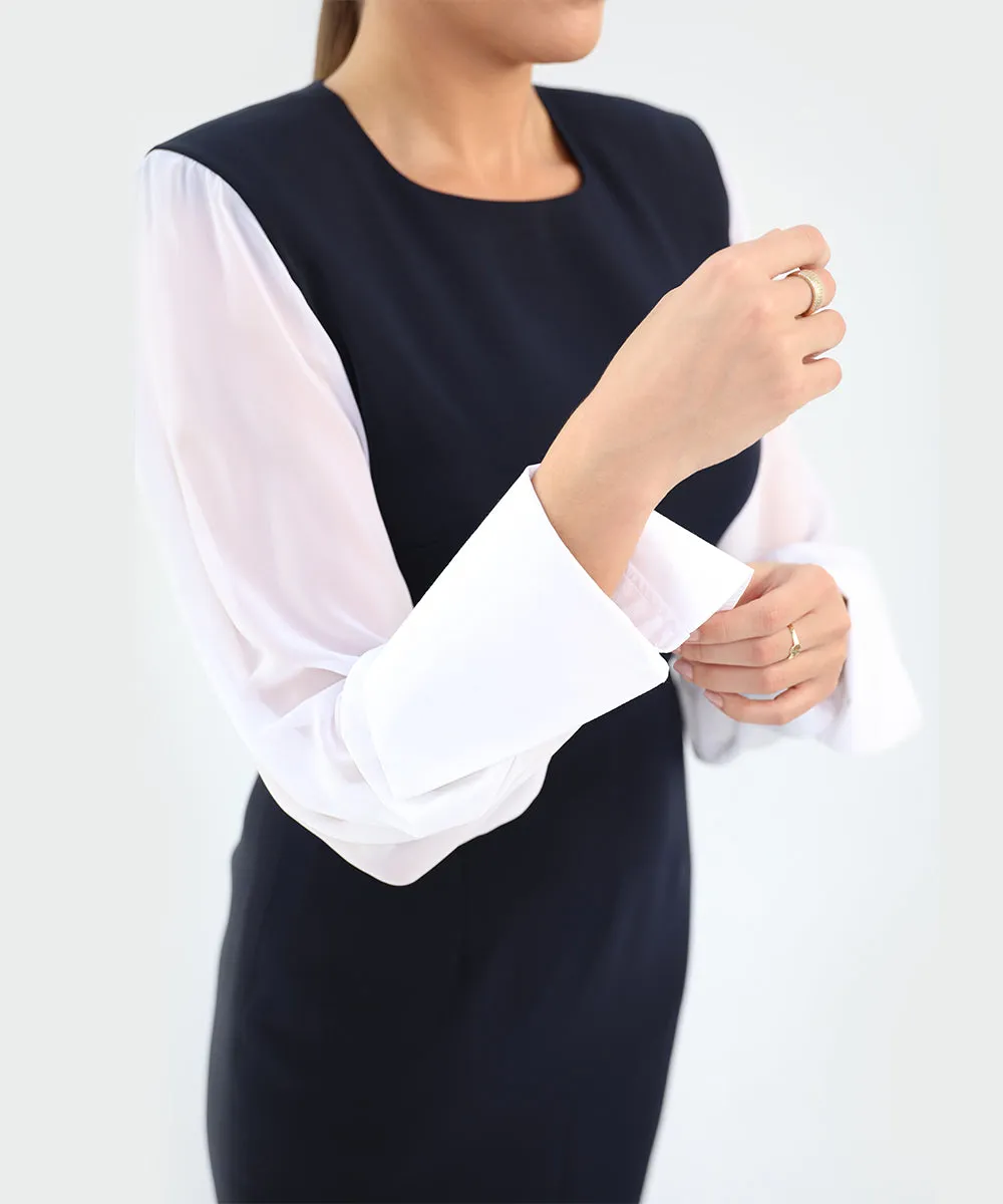 Sheer Sleeve Dress