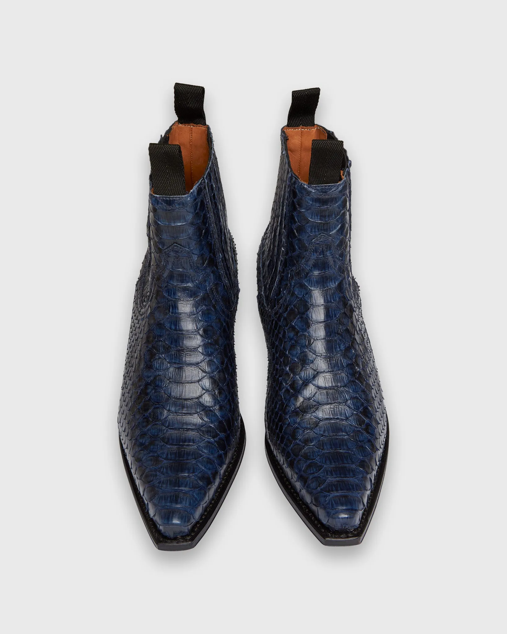 Short Cowboy Boot in Navy Python