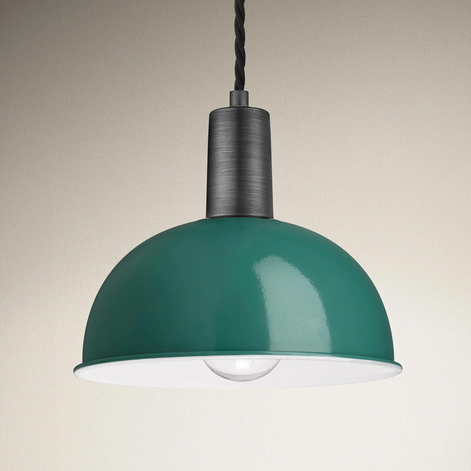 Sleek Dome Pendant - 8 Inch - Turquoise