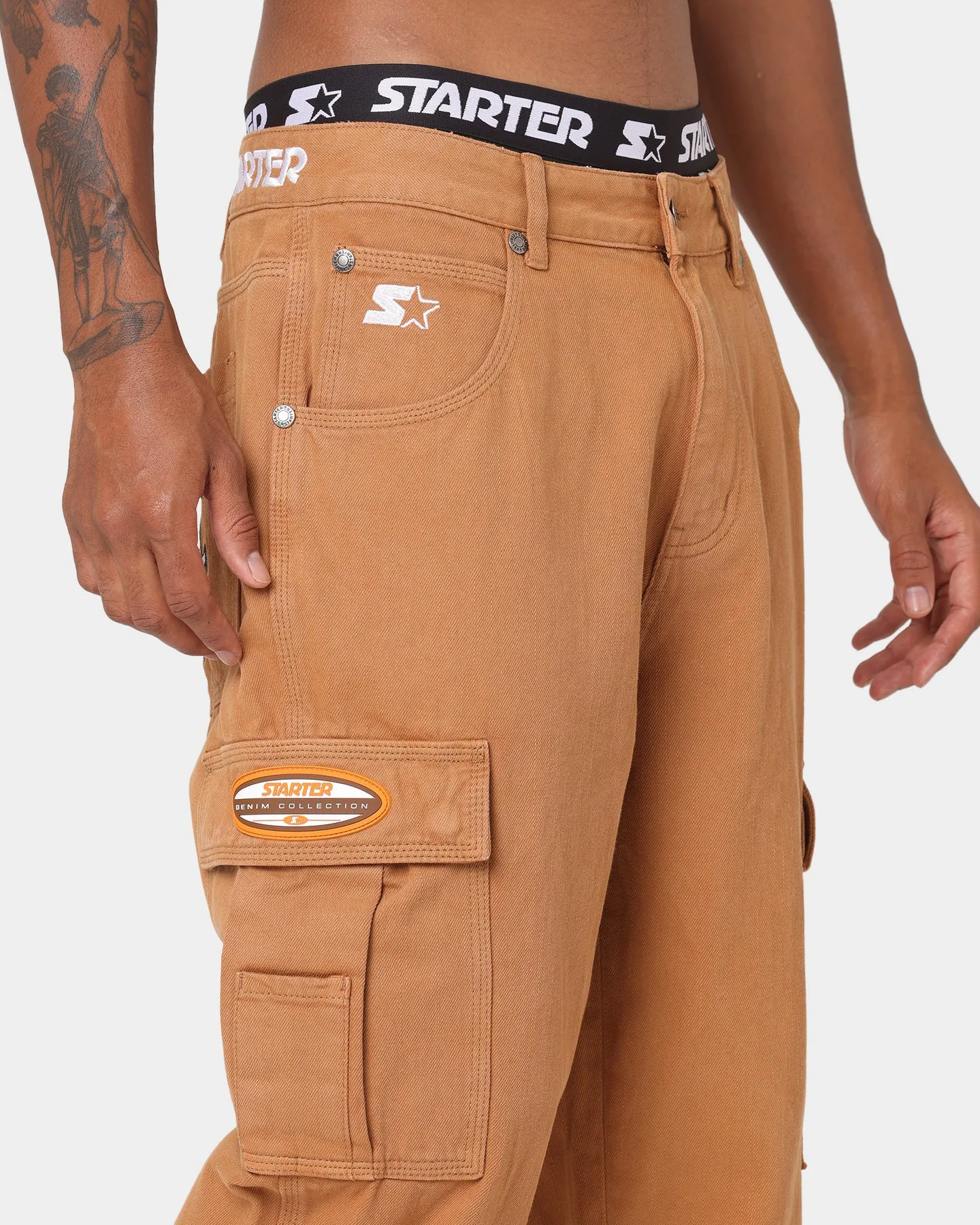 Starter Sideline Super Relaxed Cargo Jeans Wheat