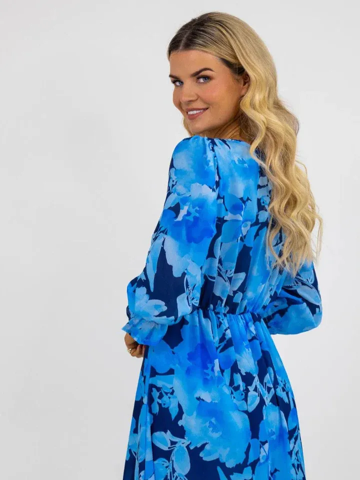 STREASA MIDI DRESS (NAVY/BLUE)