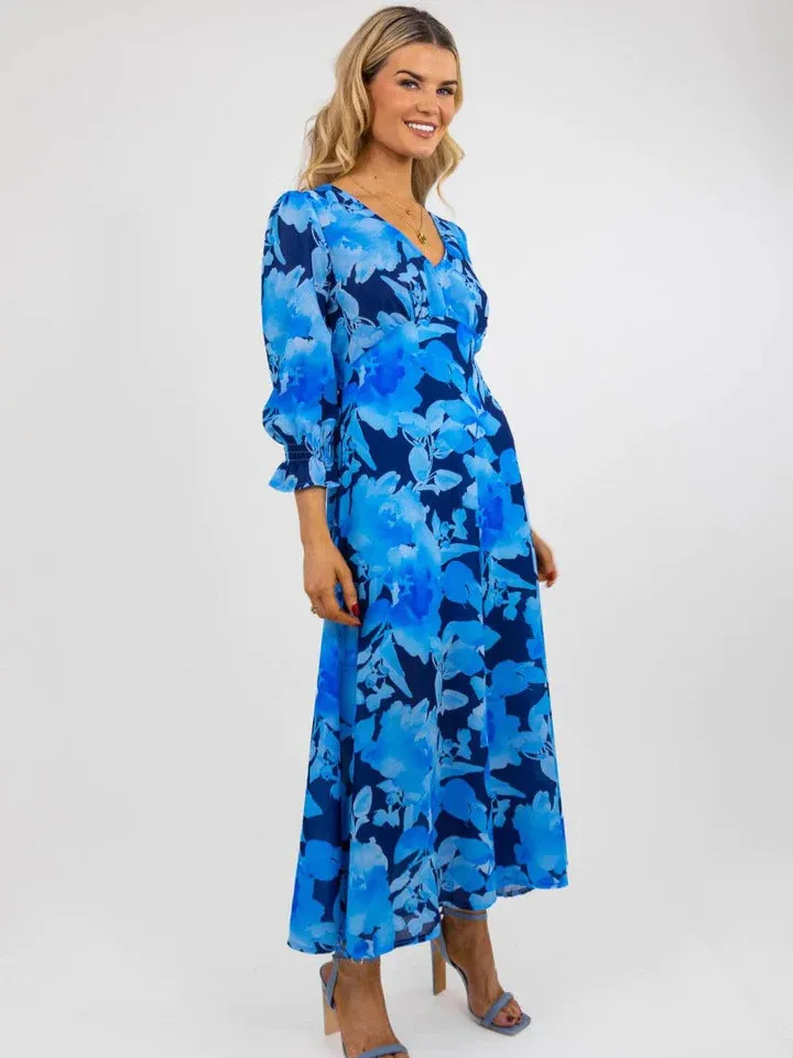 STREASA MIDI DRESS (NAVY/BLUE)