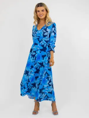 STREASA MIDI DRESS (NAVY/BLUE)