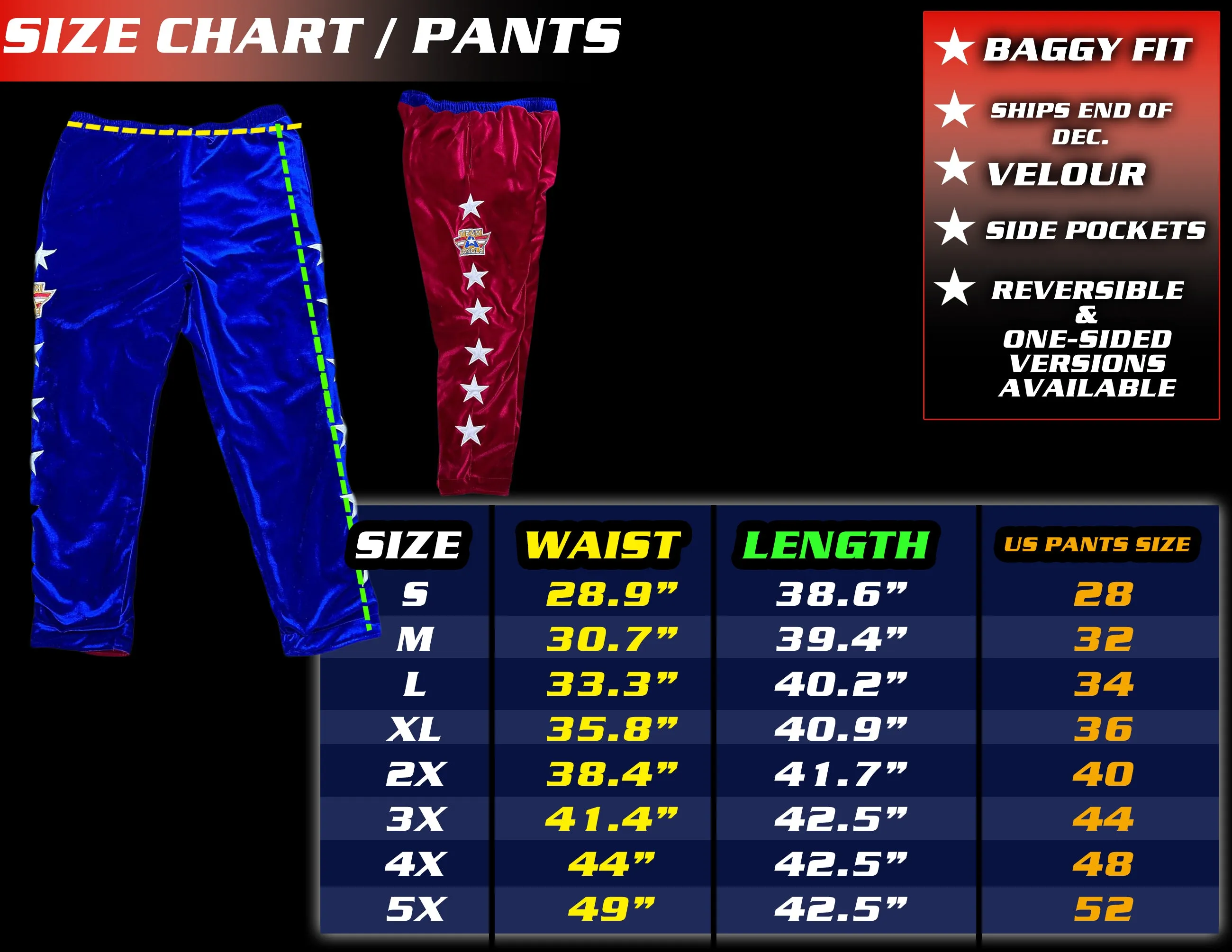 TEAM ANGLE PANTS - REVERSIBLE