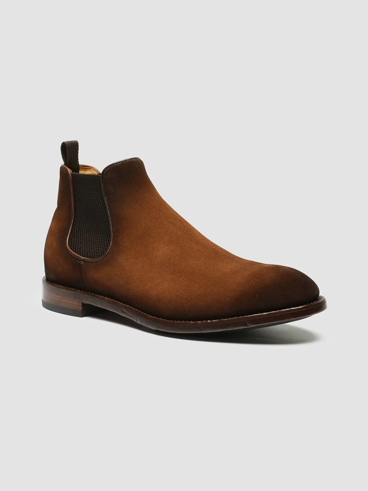 TEMPLE 008 - Brown Suede Chelsea Boots